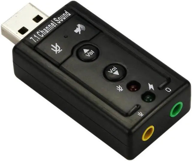 Alt view image 5 of 6 - USB Sound Adapter,7.1-Channel USB 2.0 External Sound Card w/3.5mm Headphone and Microphone Jack ,USB 2.0 to Stereo Mic Converter