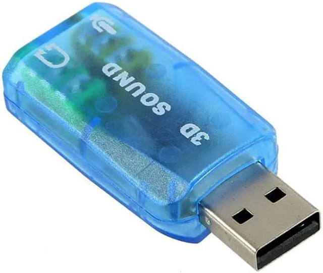 Alt view image 2 of 3 - 5.1-Channel USB 2.0 External Sound Card w/3.5mm Headphone and Microphone Jack Interface,Computer Stereo Mic Audio USB Converter