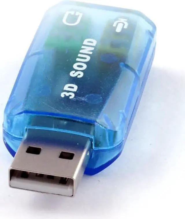 Alt view image 3 of 3 - 5.1-Channel USB 2.0 External Sound Card w/3.5mm Headphone and Microphone Jack Interface,Computer Stereo Mic Audio USB Converter