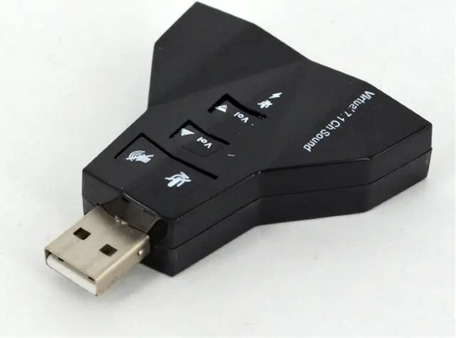 Alt view image 4 of 5 - 7.1 Channel USB 2.0 External Sound Card w/Dual 3.5mm Headset and Microphone Jack Interface,Laptop USB Stereo Mic Audio Adapter