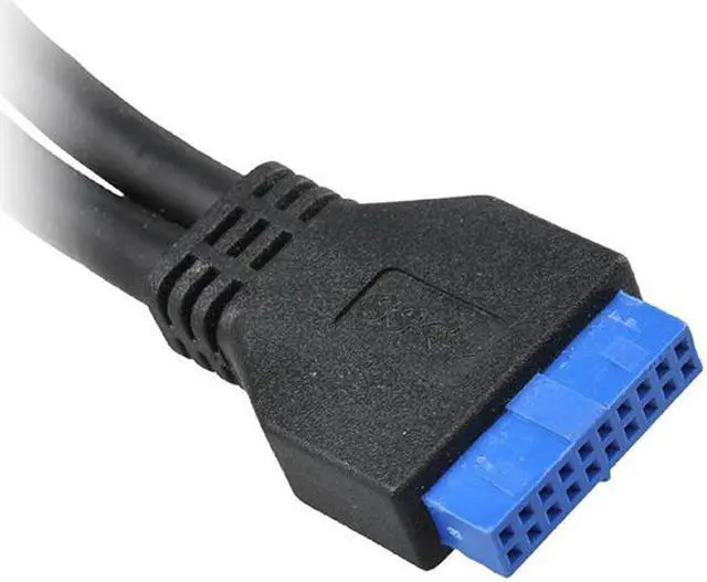 Alt view image 4 of 4 - 50cm Dual Port USB 3.0 to Motherboard Mainboard 20pin Header Adapter Cable w/ Rear PCI Bracket Panel,20-pins to 2 X USB A Female