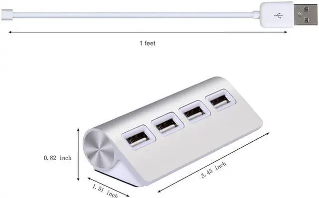 Alt view image 4 of 6 - High Speed 480Mbps 4 Port USB 2.0 Hub,USB Splitter Adapter Port For Laptop PC Computer Peripherals Accessories