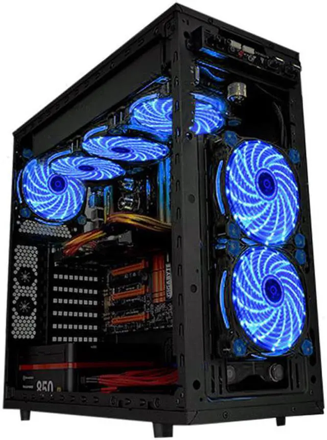 Alt view image 5 of 5 - 120mm PC Computer 16dB Ultra Silent 33 LEDs Case Fan Heatsink Cooler Cooling w/ Anti-Vibration Rubber,12CM Fan,12VDC 3P IDE 4pin