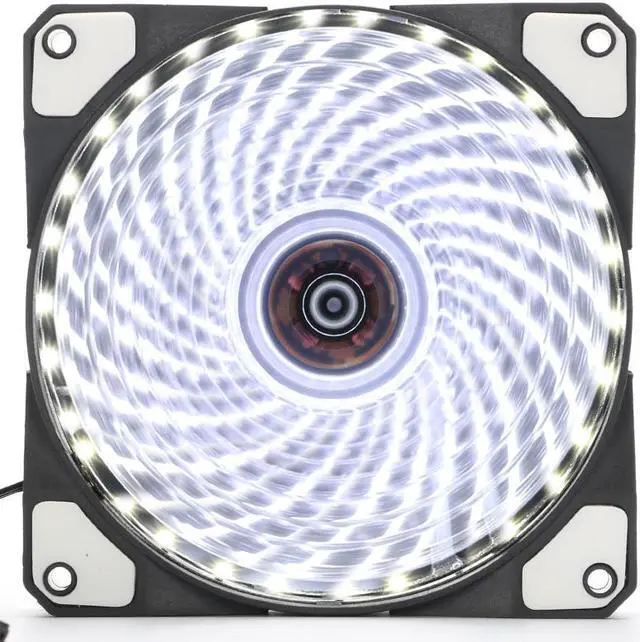Main image of 120mm PC Computer 16dB Ultra Silent 33 LEDs Case Fan Heatsink Cooler Cooling w/ Anti-Vibration Rubber,12CM Fan,12VDC 3P IDE 4pin