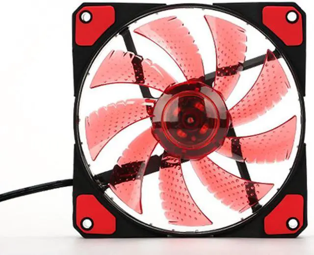 Alt view image 2 of 4 - 120mm PC Computer 16dB Ultra Silent 15 LEDs Case Fan Heatsink Cooler Cooling w/ Anti-Vibration Rubber,12CM Fan,12VDC TX 3Pin and Molex 4pin
