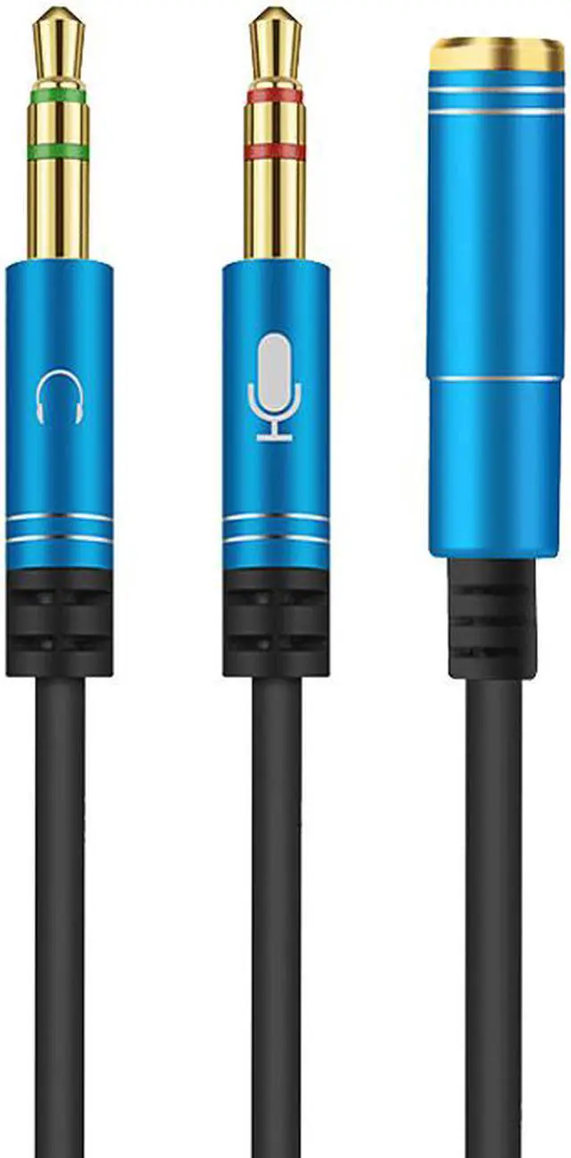 Alt view image 2 of 4 - 3.5mm Headphone Stereo Audio Mic Y Splitter,Dual 3.5 mm  Plug (Audio + Microphone) to 4 Pole Comob Jack Aux Adapter for 4 pin 3.5mm Plug Smartphone Earphone