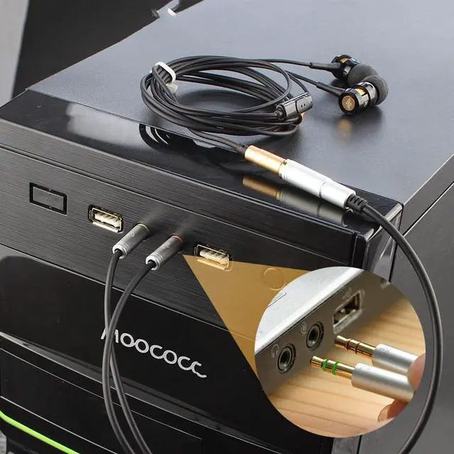 Alt view image 3 of 3 - 3.5mm Headphone Stereo Audio Mic Y Splitter,Dual 3.5 mm  Plug (Audio + Microphone) to 4 Pole Comob Jack Aux Adapter for 4 pin 3.5mm Plug Smartphone Earphone