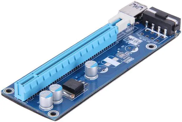 Alt view image 2 of 6 - PCIe 1x to 16x PCI Express Extender Rise Card,USB 3.0 PCI-e Extension Adapter w/ SATA to Molex 4 pin Cable for Mining Machine