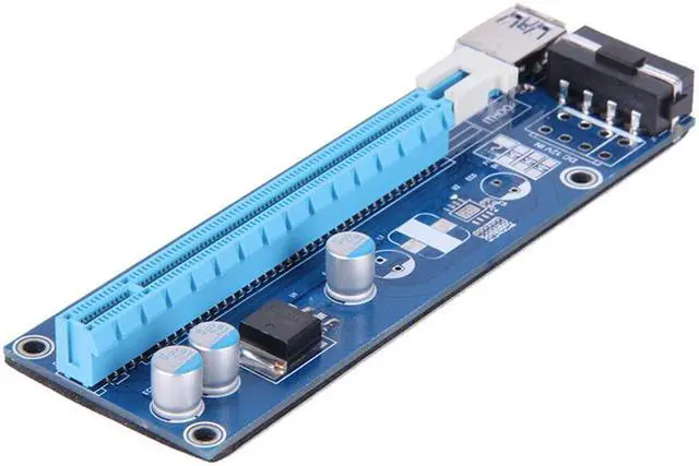 Alt view image 3 of 6 - Version 8 Molex 4pin Powered PCI-E PCI Express Extender Riser Cable- VER 006S - 1X to 16X PCIE USB 3.0 Adapter Card w/ 2ft USB Extension Cable - GPU Graphic Card Crypto Currency Mining