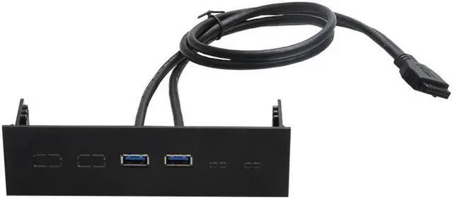 Alt view image 2 of 4 - PC computer 5.25 inch  2 Ports USB 3.0 front panel USB Port Hub Splitter,60CM Dual USB 3.0 Type A Female to 20pin Cable -Black Plastic