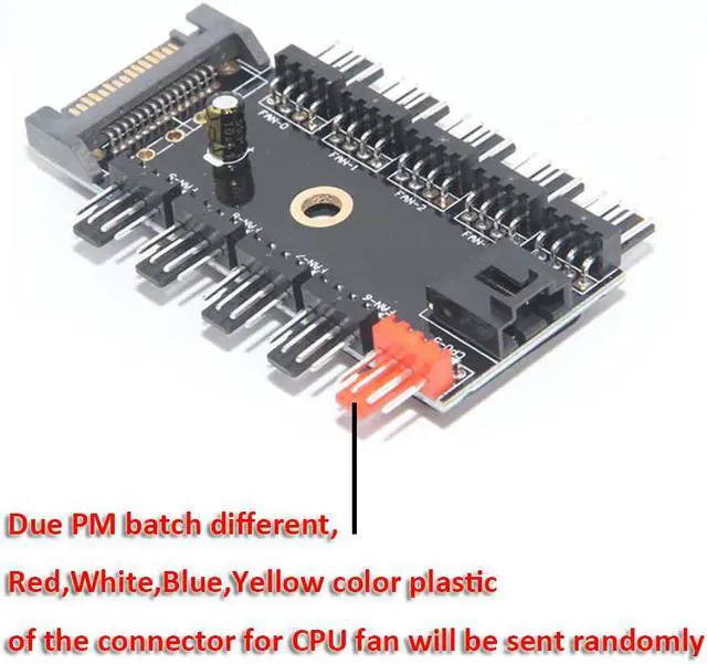 Alt view image 7 of 7 - EN-Labs 4pin Fan PWM Fan Hub,10 Ports 4 Pin TX4 Hub Splitter Controller Powered by SATA for Chassis CPU Cooler,PC Mining - 1.64FT RPM & PWM controller Cable Included