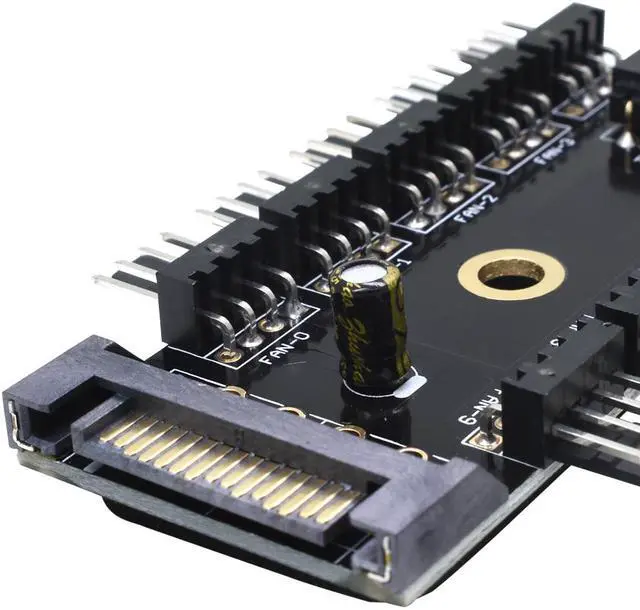 Alt view image 4 of 7 - EN-Labs 4pin Fan PWM Fan Hub,10 Ports 4 Pin TX4 Hub Splitter Controller Powered by SATA for Chassis CPU Cooler,PC Mining - 1.64FT RPM & PWM controller Cable Included