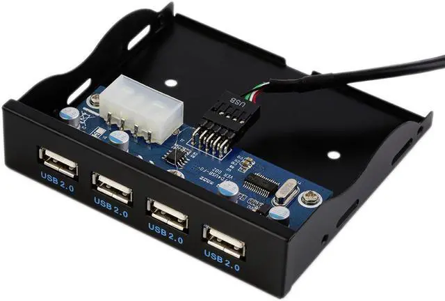 Alt view image 4 of 6 - PC computer 3.5 inch Floppy Bay Front Panel 4 Ports USB 2.0 Hub, USB 2.0 9/10pin to 4 x USB 2.0 Type A Female Splitter