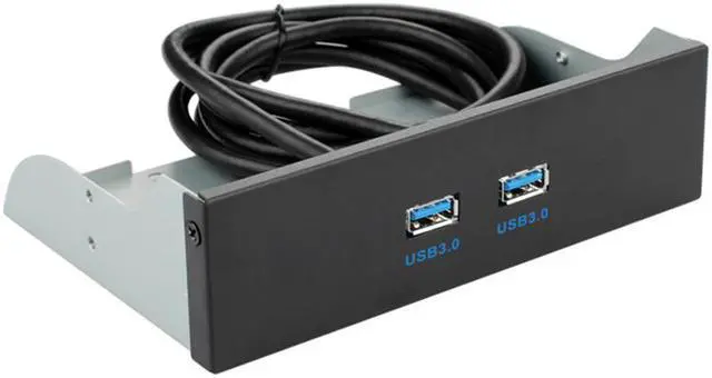 Alt view image 3 of 4 - 2 Port USB 3.0 5.25" Internal CD-ROM Bay Front Panel USB Hub,Dual USB 3.0 Type A Female to Motherboard USB 20 pin Splitter Adapter w/ 5.25 inch Metal Bracket