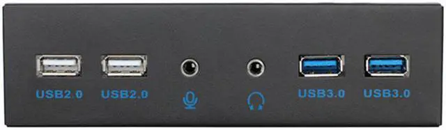 Alt view image 4 of 6 - 5.25 Inch Front Panel 4 Ports USB Hub w/ HD Audio Output Port & Microphone Input,2 Port USB 3.0 & 2 Ports USB 2.0 Hub w/ Stereo Audio Mic 5.25" CD-ROM Bay Bracket