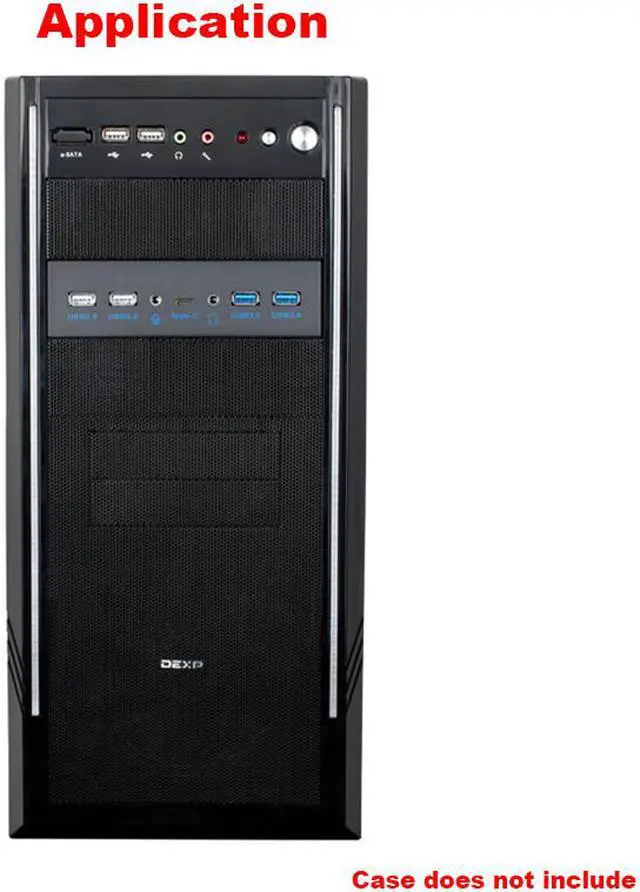 Alt view image 7 of 7 - 5.25 Inch Front Panel 5 Ports USB Hub w/ HD Audio Output Port & Microphone Input, USB 3.2 Gen 2(10Gbps) Type-C+2 x USB 3.0 & 2 x USB 2.0 w/ USB 3.2 20Pin(aka Type-E),USB 3.0 20-Pin Header Cable