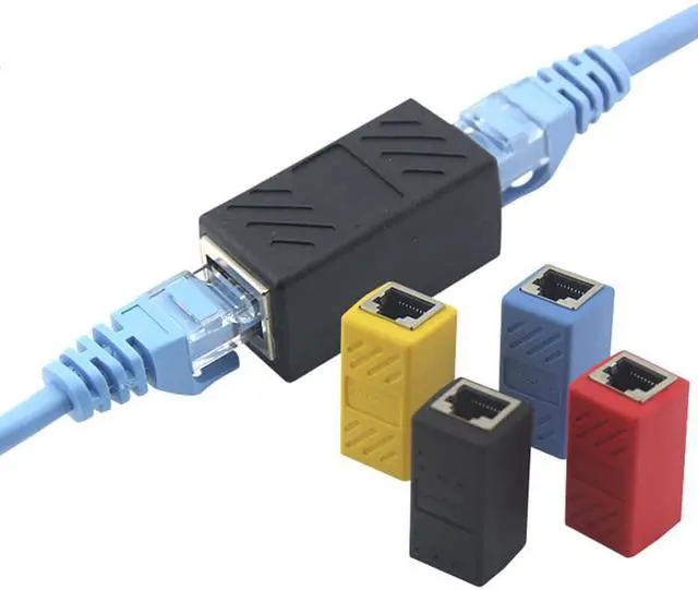 Alt view image 2 of 7 - 5 Pack RJ45 Lan Female Ethernet Network Shield SSTP Coupler Install Adapter,Cat7/Cat6A/Cat6/Cat5 E Network Cable  RJ-45 Connector Extender Plug,Black/White/Blue/Yellow/Red 5pcs/Lot