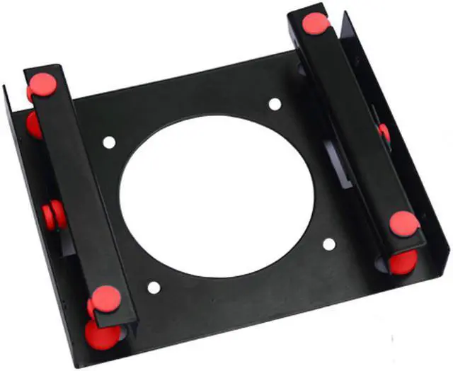 Alt view image 2 of 7 - Black 3.5 " SATA HDD to 5.25" Bay Hard Disk Drive Shock Absorption Bracket converter mounting kit w/ w 8cm Fan Space