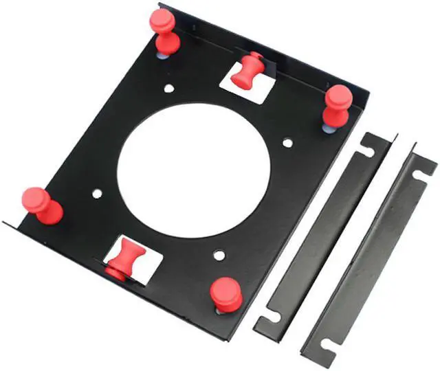 Alt view image 3 of 7 - Black 3.5 " SATA HDD to 5.25" Bay Hard Disk Drive Shock Absorption Bracket converter mounting kit w/ w 8cm Fan Space