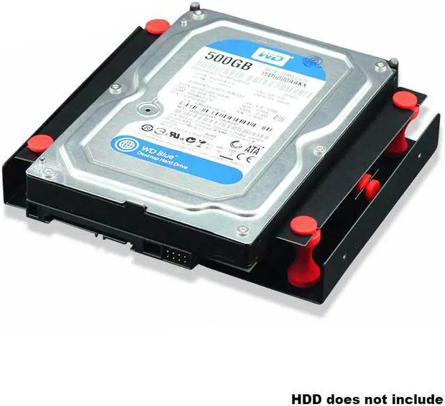 Alt view image 5 of 7 - Black 3.5 " SATA HDD to 5.25" Bay Hard Disk Drive Shock Absorption Bracket converter mounting kit w/ w 8cm Fan Space