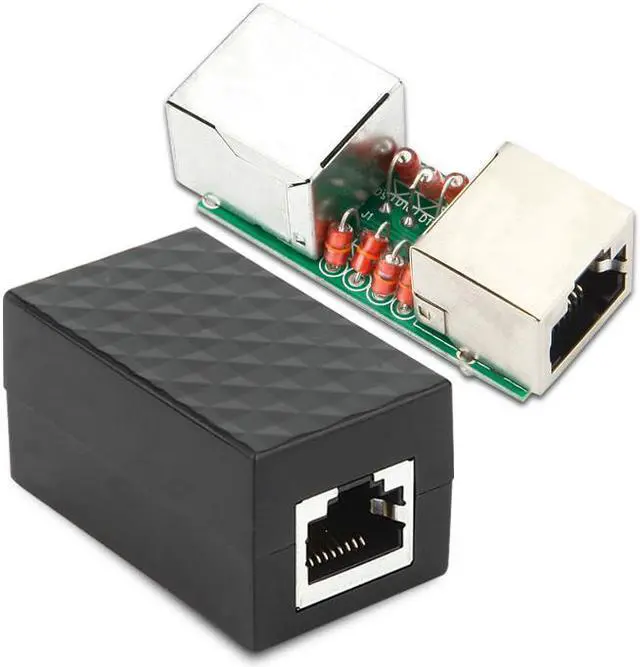 Alt view image 3 of 6 - Surge Thunder Lightning Protector RJ45 Network Coupler Adapter, Cat6 7 5E Network Lan Cable RJ-45 In-Line Connector Extender