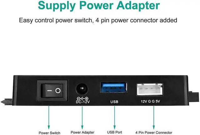 Alt view image 6 of 7 - USB 3.0 to IDE/SATA Converter Adapter Combo with Power Switch for 2.5"/3.5"SATA /IDE/SSD Hard Drive Disks, Support 6TB, Include 12V 2APower Adapter & USB 3.0 Cable for Laptop