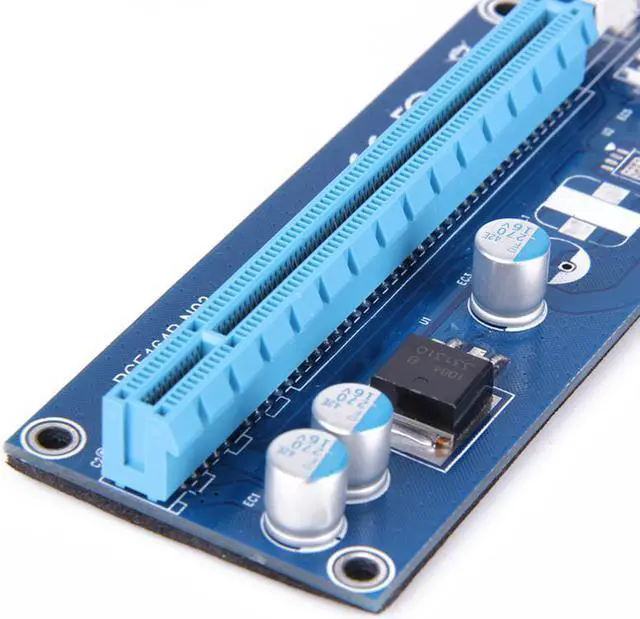 Alt view image 3 of 6 - 10-Pack ITHOO Molex 4pin Powered PCI-E PCI Express Extender Riser Cable- VER 006S Raiser Card- 1X to 16X PCIE USB 3.0 Adapter Card w/ 2ft USB Extension Cable - GPU Graphic Card Crypto Currency Mining