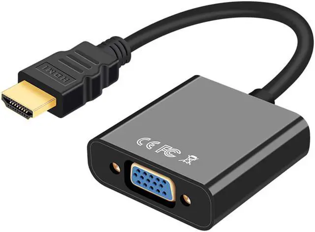 Alt view image 3 of 4 - Enlabs ADHD2VGABK 8 inch HDMI-compatible to VGA Adapter Converter for Computer, Desktop, Laptop, PC, Monitor, Projector, HDTV, Chromebook, Raspberry Pi, Roku, Xbox and More - Black -1080p - 1920x1080