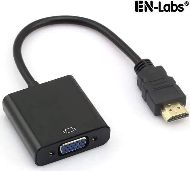 Main image of Enlabs ADHD2VGABK 8 inch HDMI-compatible to VGA Adapter Converter for Computer, Desktop, Laptop, PC, Monitor, Projector, HDTV, Chromebook, Raspberry Pi, Roku, Xbox and More - Black -1080p - 1920x1080