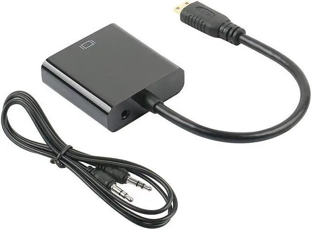 Alt view image 2 of 4 - Enlabs ADMINIHD2VGAABK Active Mini HDMI to VGA Video Converter Adapter w/ 3.5mm Audio Port & Cable for Graphics Video Card/Tablets/Cameras/Camcorders