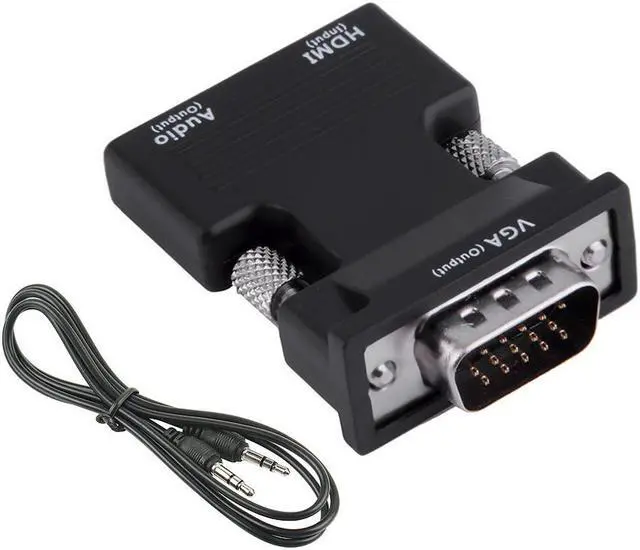 Alt view image 2 of 5 - EnLabs CNHDFVGAMBK Active 1080P HDMI-compatible Female to VGA Male Converter Adapter Dongle with 3.5mm Stereo Audio portable HDMI-compatible Connector for Laptop PC PS3 Xbox STB Blu-ray DVD TV Stick