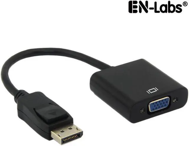 Main image of EnLabs ADDP2VGA DisplayPort to VGA Video1080p Active Adapter - DP to VGA Converter Male to Female ,Gold Plated, Compatible Computer, Desktop, Laptop, PC, Monitor, Projector, HDTV - 1920x1200,Black