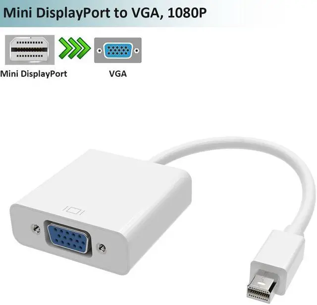 Alt view image 2 of 6 - EnLabs ADMDP2VGA 1080p Thunderbolt Mini DisplayPort to VGA Active Converter - Mini DP to VGA Adapter - 1920x1200 - MDP to VGA - White
