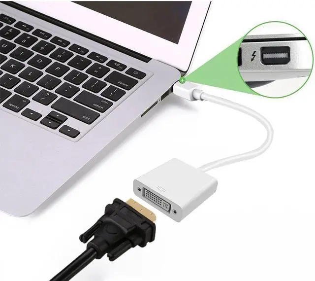 Alt view image 6 of 6 - EnLabs PSMDP2DVI 1080p Thunderbolt Mini DisplayPort to DVI-D Passive Converter - Mini DP to DVI Adapter - 1920x1200 - MDP to DVI - White