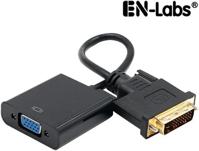 Main image of EnLabs DVID2VGA Active DVI-D to VGA Converter - Gold Plated DVI-D Male to VGA Female Digital to Analog Adapter Cable - 1920x1080p - Black