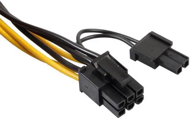 Alt view image 3 of 5 - EnLabs PCIE6P28PMM50CM 1.64ft 18AWG PCIe 6pin to 8pin(6+2) Male to Male PCI-E Power Cable for GPU Power Supply Breakout Board Adapter for Ethereum Mining ETH ZEC - Compatible DPS-800GB,DPS-1200 etc
