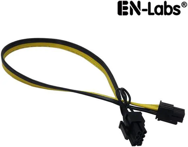 Main image of EnLabs PCIE6P28PMM50CM 1.64ft 18AWG PCIe 6pin to 8pin(6+2) Male to Male PCI-E Power Cable for GPU Power Supply Breakout Board Adapter for Ethereum Mining ETH ZEC - Compatible DPS-800GB,DPS-1200 etc