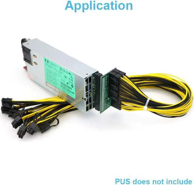 Alt view image 5 of 5 - EnLabs PCIE6P28PMM50CM 1.64ft 18AWG PCIe 6pin to 8pin(6+2) Male to Male PCI-E Power Cable for GPU Power Supply Breakout Board Adapter for Ethereum Mining ETH ZEC - Compatible DPS-800GB,DPS-1200 etc