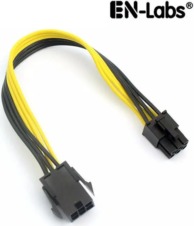 Main image of EnLabs PCIE6PEX30CM 12 inch PCIe 6pin Male to Female Extension Power Cable,18AWG UL LIsted PCI-E 6-pin Power Extension for GPU Video Card