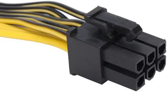 Alt view image 3 of 6 - EnLabs PCIE6P28PSPL6020 PCIe 6pin to 8pin(6+2) Male to Male PCI-E Power Splitter Cable (60CM+20CM) for GPU Power Supply Breakout Board Adapter for Ethereum Mining ETH ZEC