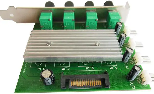 Alt view image 3 of 5 - EnLabs PCITX3CO4S 4 Channels 3pin CPU Case Fan RPM Speed Controller w/ PCI Slot,Regulator Stepless Voltage Governor w/ OFF Switch - Power by SATA 15pin Compatible w/ 3-pin,4-pin Fan