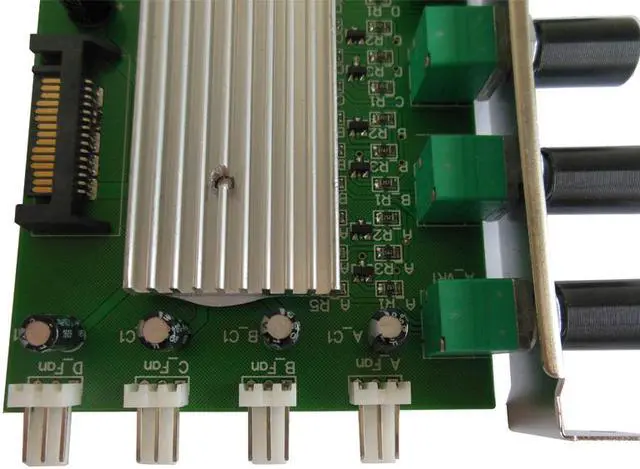 Alt view image 4 of 5 - EnLabs PCITX3CO4S 4 Channels 3pin CPU Case Fan RPM Speed Controller w/ PCI Slot,Regulator Stepless Voltage Governor w/ OFF Switch - Power by SATA 15pin Compatible w/ 3-pin,4-pin Fan