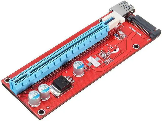 Alt view image 4 of 6 - 10-Pack ITHOO SATA Powered PCI-E PCI Express Extender Riser Cable- VER 007S - 1X to 16X PCIE USB 3.0 Adapter Card w/ 2ft USB Extension Cable - GPU Graphic Card Crypto Currency Mining