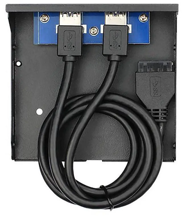 Alt view image 3 of 5 - EnLabs FP35U32M PC Case 3.5-inch front panel 2 Ports USB 3.0 USB Hub,60CM 2 x USB 3.0 Type A Female to Motherboard 20pin Splitter Cables -Black Metal