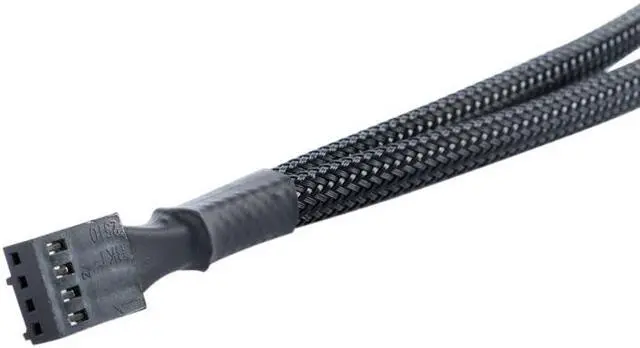 Alt view image 3 of 5 - EnLabs 1X2PWM25CM  10 inch Black Sleeved 4pin PWM 2-Fan Power Y Splitter Cable,PMW 4pin 1 to 2 Converter Cable - 10"