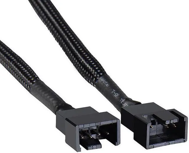 Alt view image 4 of 5 - EnLabs 1X2PWM25CM  10 inch Black Sleeved 4pin PWM 2-Fan Power Y Splitter Cable,PMW 4pin 1 to 2 Converter Cable - 10"
