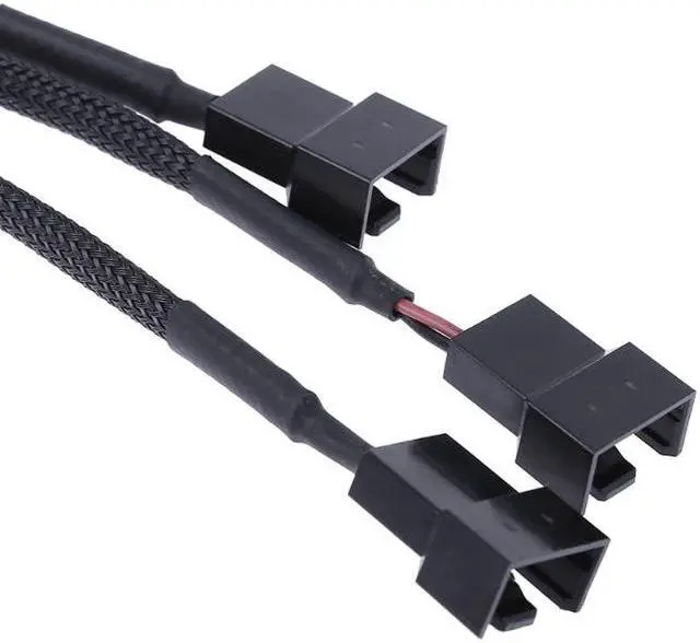 Alt view image 4 of 5 - EnLabs LP423TX425CM Case Fan Power Splitter Cable 1X3, Molex IDE to 3 Ports 3pin / 4 Pin PWM CPU Cooler Fanout Power Adapter Converter - 12V DC Only - 10 Inches, Sleeved Black