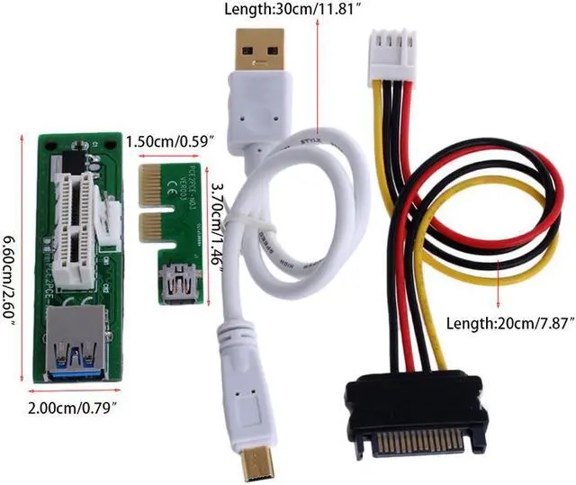 Alt view image 2 of 2 - ENLabs PCIE1X21X PCI-E X1 to 1X Extender Riser Cable,90 Degree PCIe 1X to 1X Extended Expansion Card for GPU Graphic Card Mining