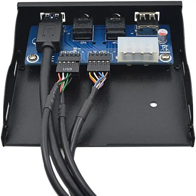 Alt view image 4 of 7 - EnLabs FP35U22U32M PC Case 3.5 inch front panel 4 Ports USB Hub,2 Ports USB 3.0 & 2 Ports USB 2.0,2ft USB Type A Female to motherboard Adapter Cable