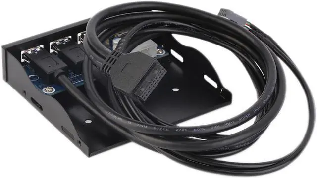 Alt view image 2 of 7 - EnLabs FP35U22U32M PC Case 3.5 inch front panel 4 Ports USB Hub,2 Ports USB 3.0 & 2 Ports USB 2.0,2ft USB Type A Female to motherboard Adapter Cable